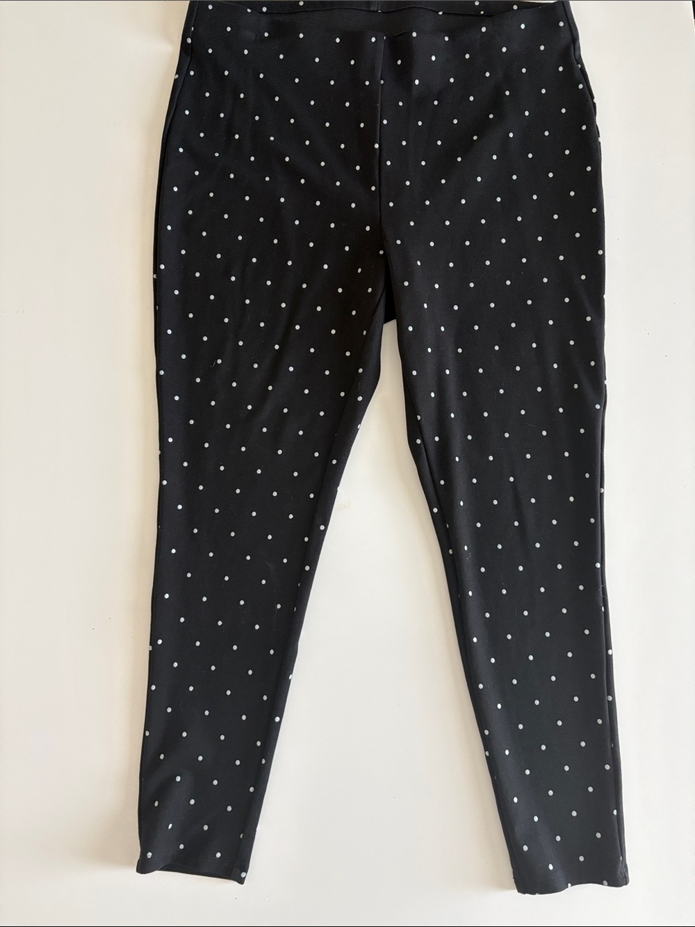 Chico's Black Pants with White Polka Dots